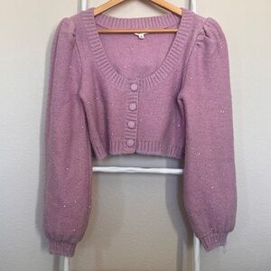 Lilac For Love and Lemons Cropped Sweater with Long Sleeves Size M